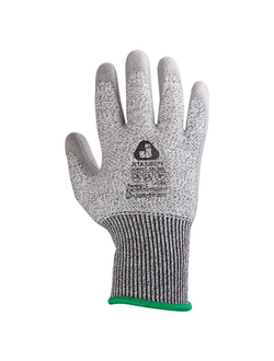 Перчатки промышленные от порезов (5 класс) с полиуретановым покрытием Jeta Safety JCP051 серые