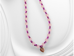 Декоративное украшение-брелок для телефона и сумки. Цвет сиренево-розовый