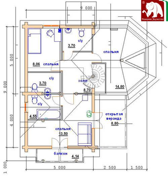 Проект 3-52, 136 кв.м., 9*9