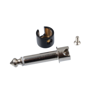 Разъем Jack 6,3 мм для DIY гитарных патчей БЕЗ ПАЙКИ («чёрная латунь»), пак 4 шт.