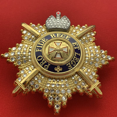 Звезда ордена Белого Орла со стразами, мечами и короной, копия LUX! Лот № 47.