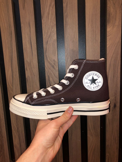Кеды Converse Chuck Taylor 70 Dark Root коричневые высокие живое фото