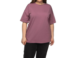 Женская свободная футболка БОЛЬШОГО размера Арт. 143952-563 (цвет пепельно-розовый) Размеры 54-80