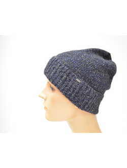 Vizio Италия 1771 синяя шапка кашемир с отворотом