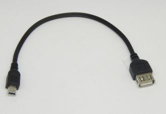 Кабель USB OTG гнездо - mini USB штекер 0,16м