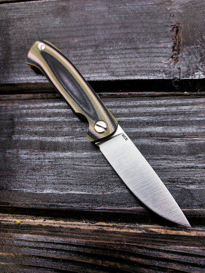 Фрикционный складной нож Микрос сталь AUS10, рукоять G10, цвет тайга