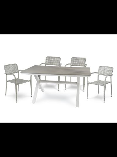 Алюминиевый стол AROMA 150 см светло-серый