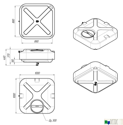 Бак для душа «Rostok» 250л