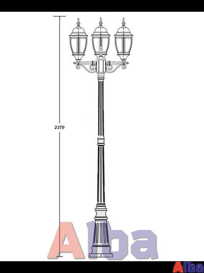 Садово парковый светильник Arsenal 209 В h237 gold