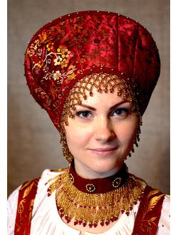 Русский народный женский головной убор "Кокошник московский".