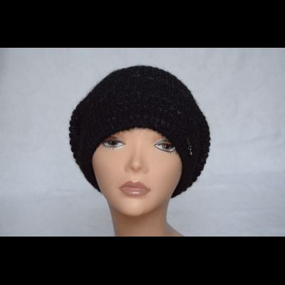 Женский вязаный берет на осень - зиму - весну  Vizio Италия 5872 ВО черный