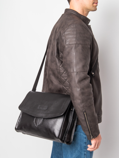 Кожаная сумка через плечо Albano black (арт. 5006-01)