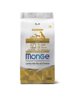 Корм Monge (Монж) для взрослых собак всех пород с курицей 2,5 кг