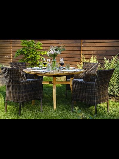 Обеденный комплект Modena 120 см на 4 персоны с креслами