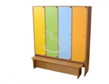 Шкаф 4-секционный со скамьей, ЛДСП 1140*280*1300