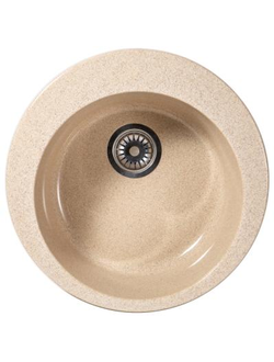 Мойка каменная круглая SimGran S-1 490х390х185 мм