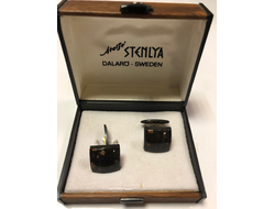 471-1/ Запонки, серебро, камень, Швеция 60-70е