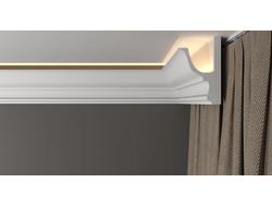 Потолочный плинтус для подсветки DECOR-DIZAYN DD509, из дюрополимера, под покраску, ударопрочный, 2 метра