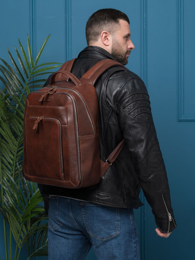 Кожаный рюкзак Montemoro Premium brown (арт. 3044-53)