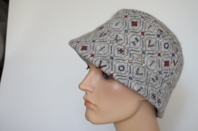 Зимняя вязаная панама шляпа Италия Vizio 1031 P серая