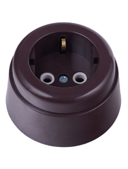 ретро розетка коричневая