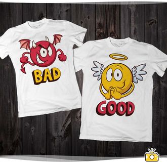Парные футболки "Bad / good" 107