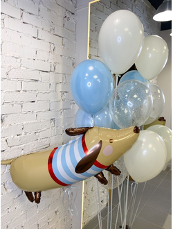 Шарики в роддом на выписку и встречу для малыша с коляской и грузиком