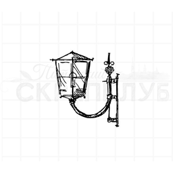 Штамп городской настенный фонарь, питерские мотивы, городская симфония