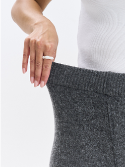 Брюки вязаные широкие на средней посадке эластичные