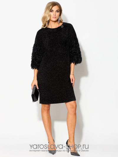 Стильное нарядное платье в черном цвете