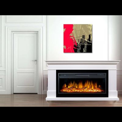 Линейный электрокамин California WT с очагом Vision 42 LOG LED