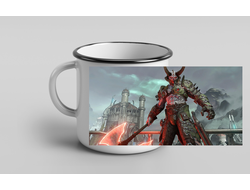 Кружка металлическая эмалированная Doom/ Дум №2