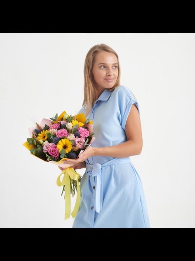 Стильный букет с герберой