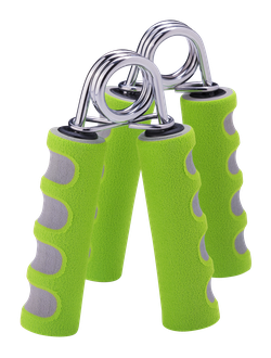 Эспандер кистевой пружинный STARFIT ES-304, пара, мягкая ручка, зеленый/серый