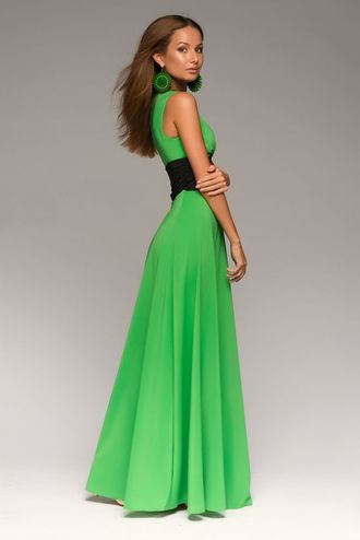 длинное платье зеленое