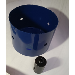 Коронка HSS  диаметр 200 мм глубина 100 мм  + переходник на резьбу 1 1/4