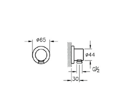 ВЫХОД НА РУЧНОЙ ДУШ VITRA, черный матовый, A4522336