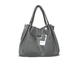 (АРТИКУЛ: 10037) СУМКА ЖЕНСКАЯ БОЛЬШАЯ, НАТУРАЛЬНАЯ КОЖА, СЕРАЯ, С ЦЕПОЧКОЙ