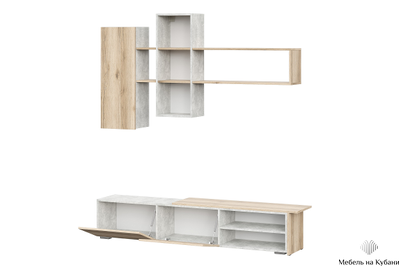 Бруклин гостиная Цемент Светлый/Дуб Делано