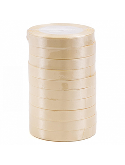 Лента атласная 1,2см*25ярд Кремовый 02