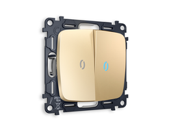 Выключатель 2-кл с подсветкой 10000K Шампань - Ambrella Volt - OMEGA