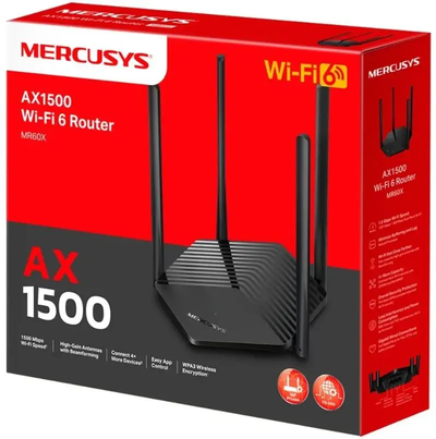 Wi-Fi роутер Mercusys MR60X Черный