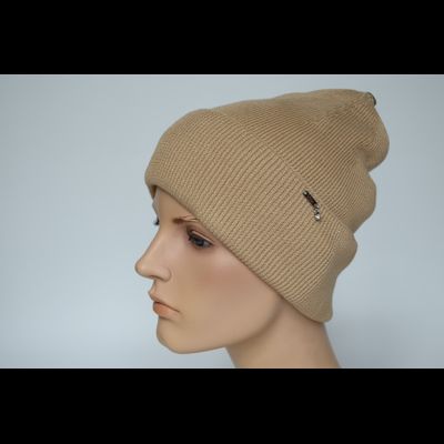Шапка Vizio 1200 CRY с отворотом Италия бежевая