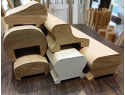 Поручень из дуба 55х45, 60х50, 70х60 монолитный под металлическую пластину