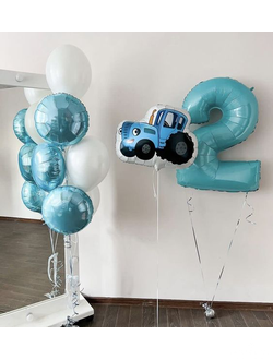 Набор синий трактор с цифрой