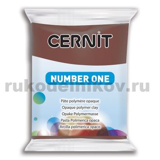 полимерная глина Cernit Number One, цвет-brown 800 (коричневый), вес-56 грамм