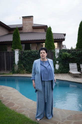 Топ «Как ни крути»,  голубой — 100% лён (размер единый)