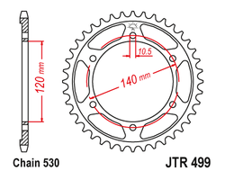 Звезда ведомая (40 зуб.) RK B6837-40 (Аналог: JTR499.40) для мотоциклов Suzuki, Kawasaki