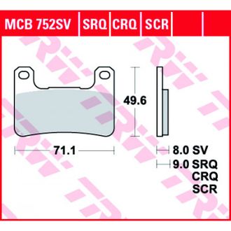 Тормозные колодки TRW MCB752SV для Kawasaki // Suzuki (Sinter Street SV)
