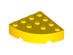 Brick, Round Corner 4 x 4 Full Brick, Yellow (2577 / 4200782 / 4519972 / 6339202)